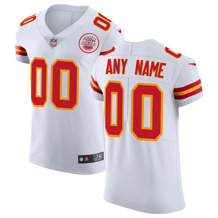 Men Kansas City Chiefs Nike White Vapor Untouchable Elite Custom NFL Jersey->customized nfl jersey->Custom Jersey
